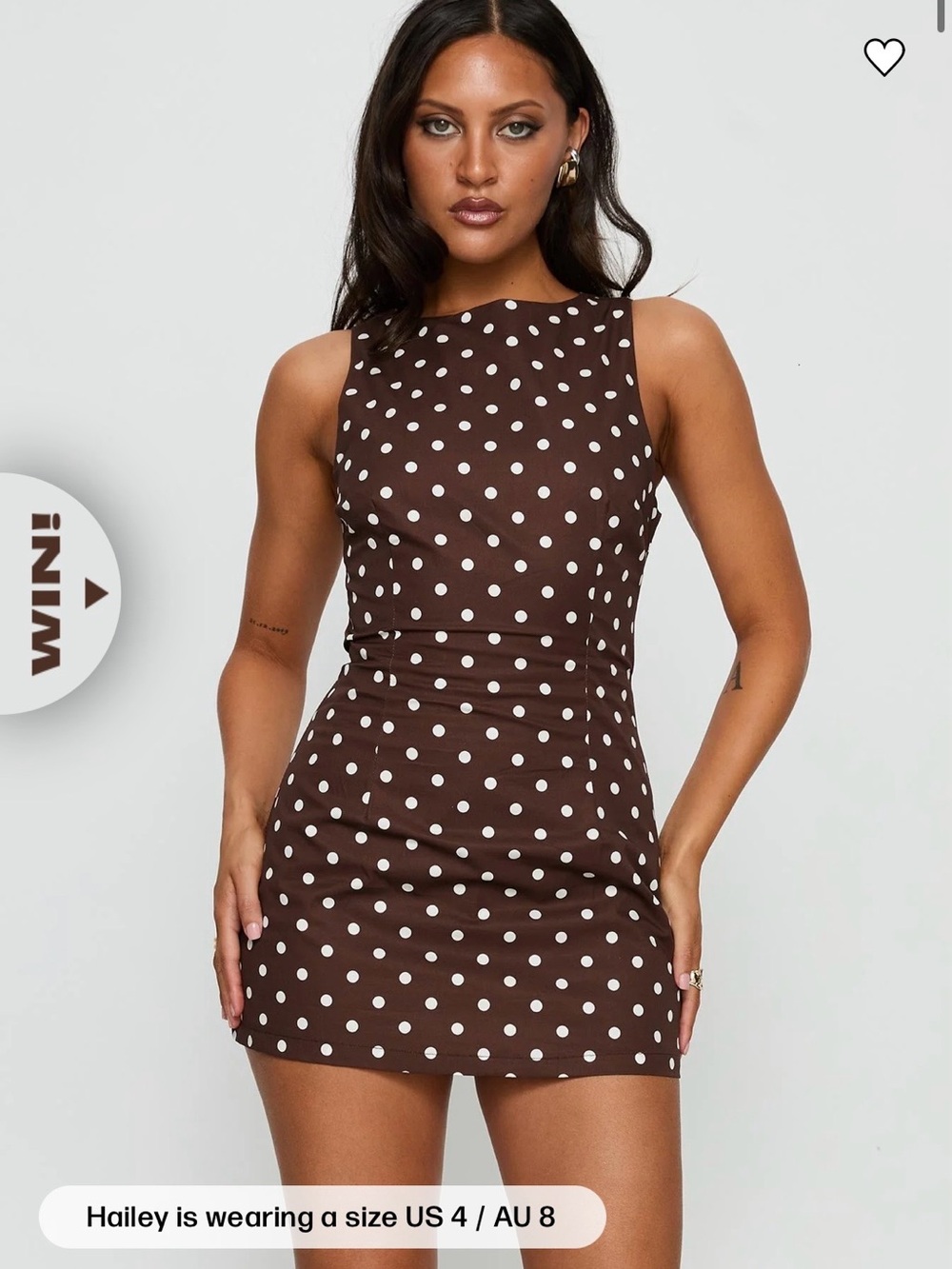 Princess Polly Brown Polka Dot Yumiko Romper Dress